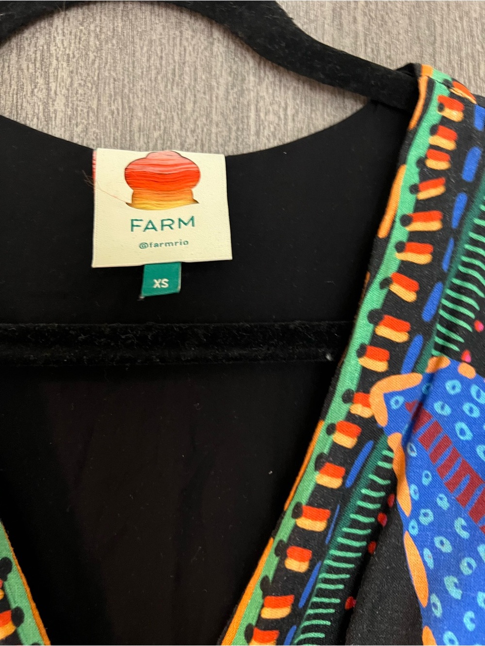 FARM Rio Black Maxi Dress with Neon Floral & Abstract Print - Picture 2 of 7